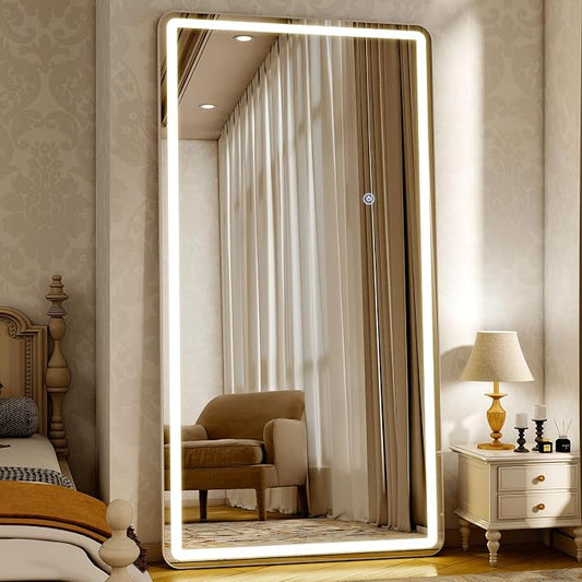 76"x34" LED Full Length Mirror – Standing Floor Mirror by Unknown