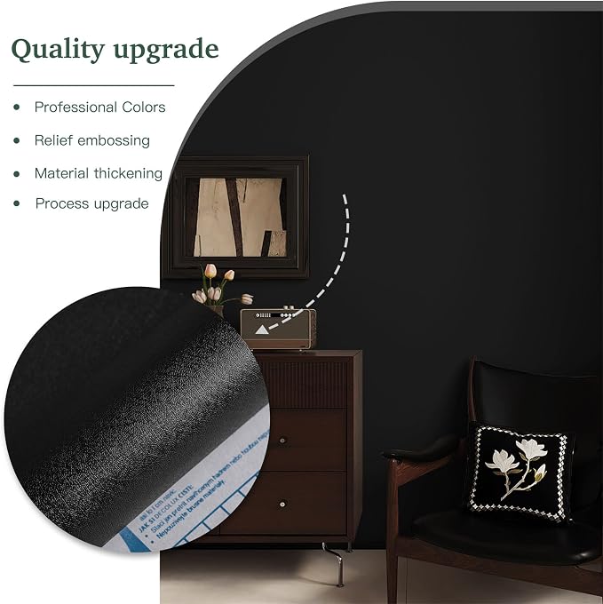 Dimoon 236''x23.6'' Peel and Stick Wallpaper Black Contact Paper - Image 8