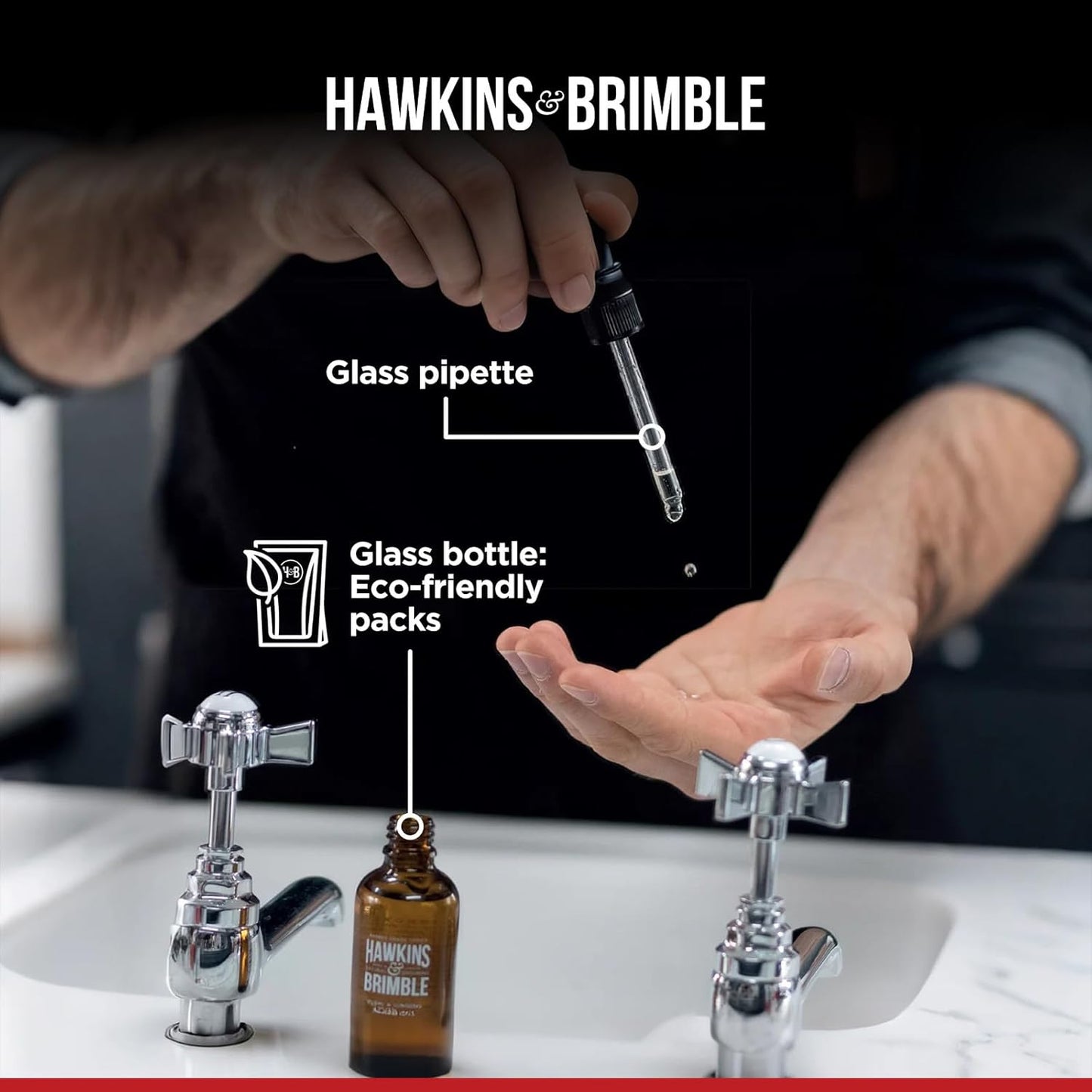 Hawkins & Brimble Beard Oil For Men Growth - Sandalwood Scent with Argan & Castor Oils, Shea Butter | Softens & Moisturizes, Promotes Healthy Beard Growth, 50ml