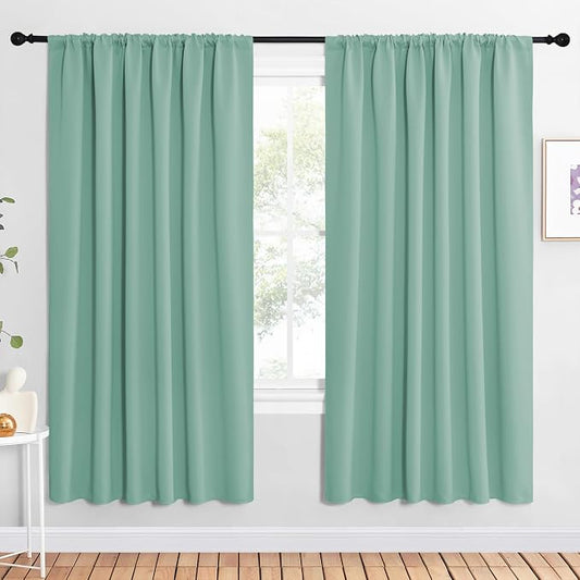 NICETOWN 2 Panels Blackout Curtains, Rod Pocket Window Curtains Room Darkning by NICETOWN