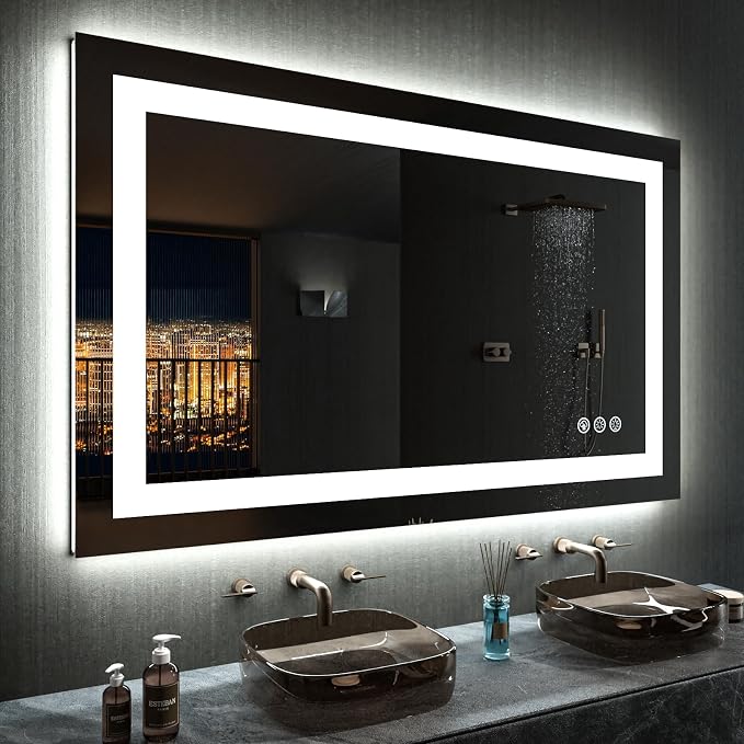 LOAAO 48"X30" LED Bathroom Mirror by LOAAO