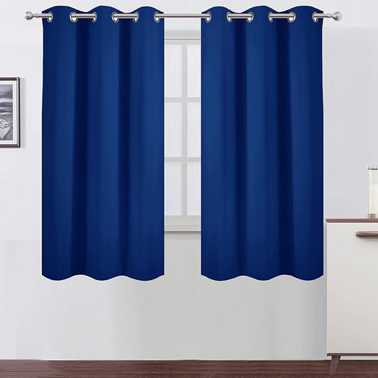 LEMOMO Blackout Curtains 38 x 63 inch/Royal Blue Curtains Set of 2 by Lemomo