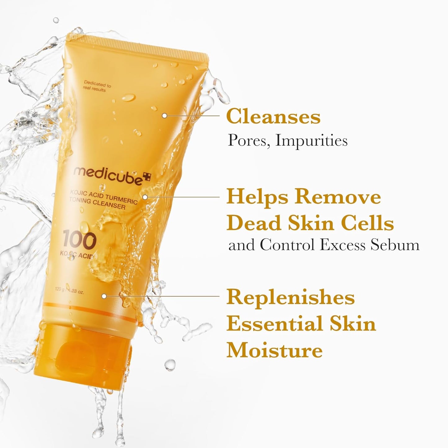 medicube Kojic Acid Turmeric Whip Cleanser | Daily Facial Cleanser for Brightening, Balancing Skin Tone & Texture | Fade Appearance of Uneven Patches & Ideal for Use After Spot Care | Korean Skincare