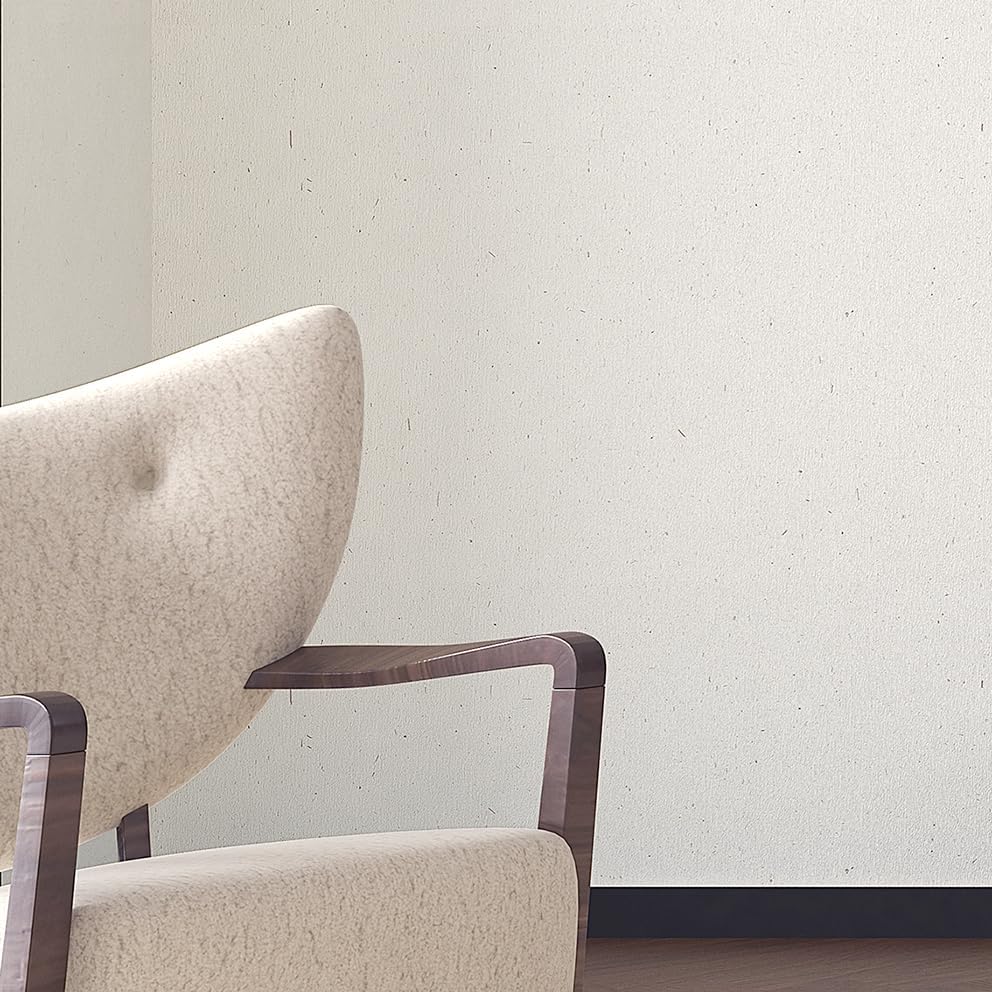 Matte White Grasscloth Textured Wallpaper Natural&Neutral&Handmade Style Thick - Image 4
