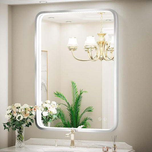 24x36 Inch LED Bathroom Mirror by FTOTI