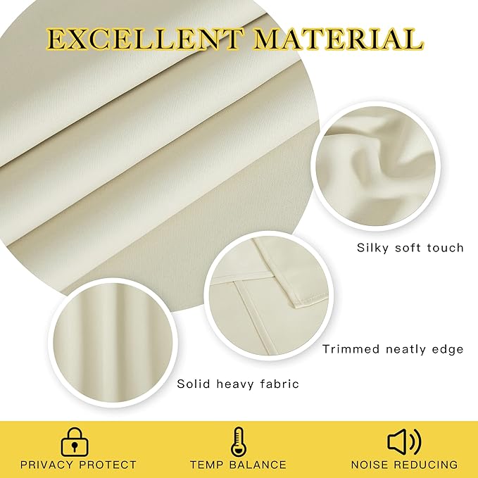 NICETOWN Blackout Curtains for Sliding Glass Door Room Divider Noise Reduce - Image 2