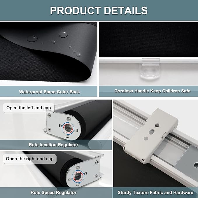 Cordless Roller Shades Blackout Blinds - Image 7