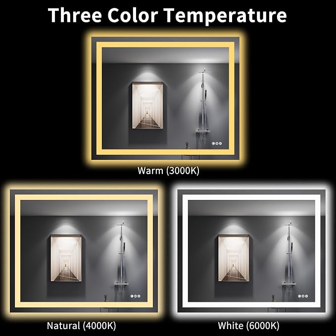 LOAAO 48"X40" LED Bathroom Mirror - Image 5