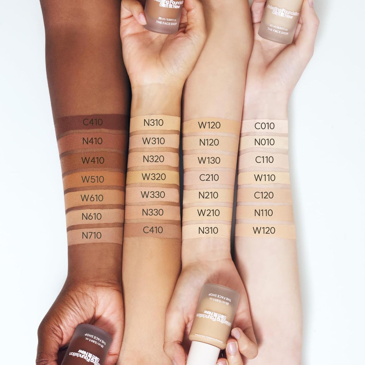 THE FACE SHOP Ink Lasting Liquid Foundation, Full Coverage, 72‑Hour Wear Semi‑Matte Finish, Makeup with Bakuchiol, W330 Amber, 0.84 Fl. Oz.