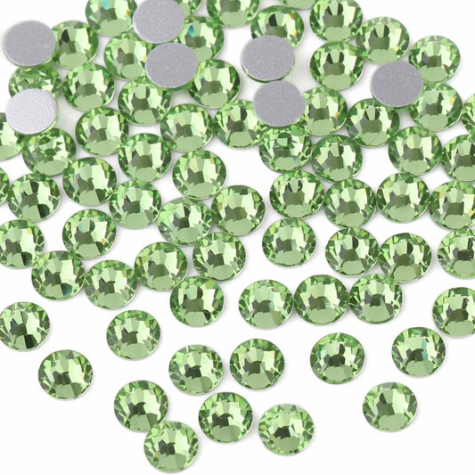 Beadsland 2880pcs Flat Back Crystal Rhinestones Round Gems for Nail Art and Craft Glue Fix,Light Green,SS4,1.5-1.7mm