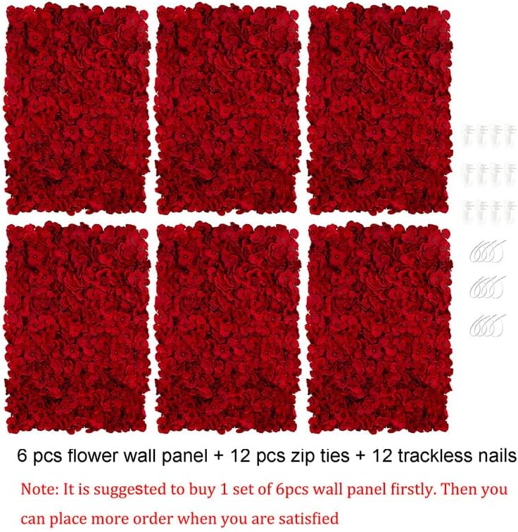 BLOSMON Red Flower Wall Backdrop - Image 6