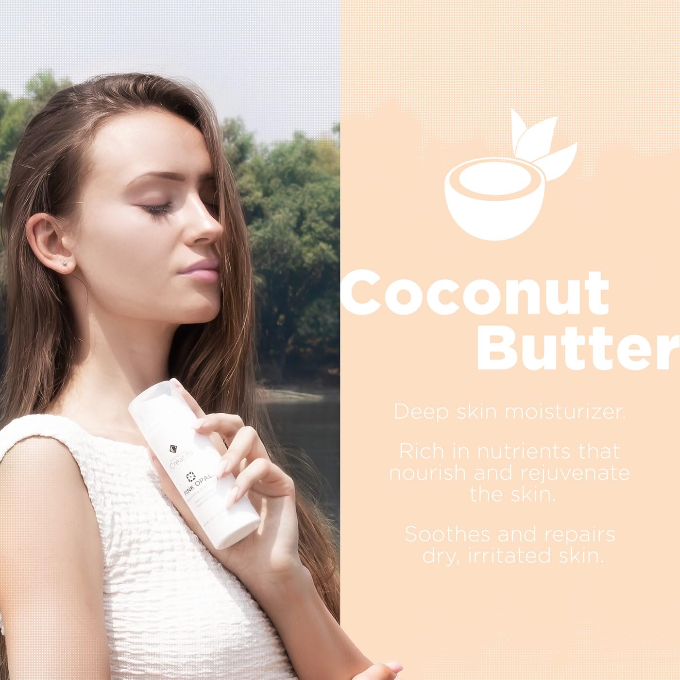 Pink Opal Moisturizing Body Lotion with Coconut Butter and Hyaluronic Acid, 3.4 fl. oz.