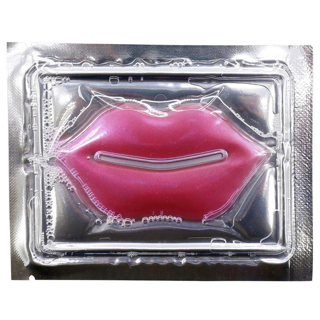 30PCS Collagen Lip Mask,Crystal Moisturizing Lip Mask Sheet Lip Patches for Dry Lips & Anti-Chapped, Lip Care Pads, Plumping Your Lip, Rose Pink
