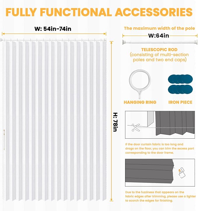 AJAZZ Blackout Accordion Doorway Curtain Set - Image 5