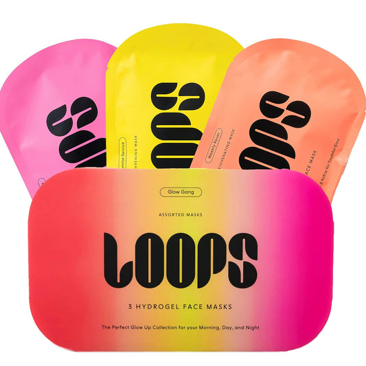 LOOPS Glow Gang Mask Set – Weekly Reset for Rejuvenation, Double Take for Glowing Skin, Sunrise Service for Brightening – Hydrating and Pore Refining – Safe for Sensitive Skin