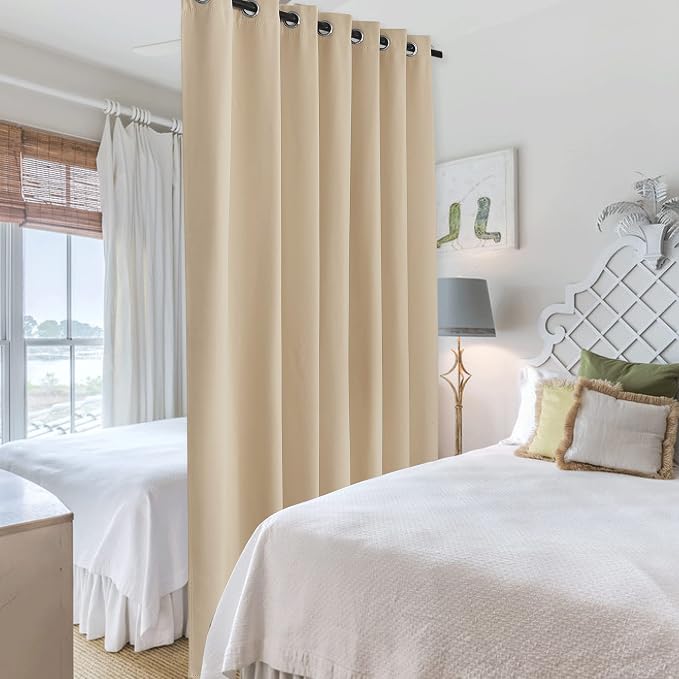 RYB HOME Extra Wide Curtains for Divider Room Separation Soundproof Temporary - Image 4