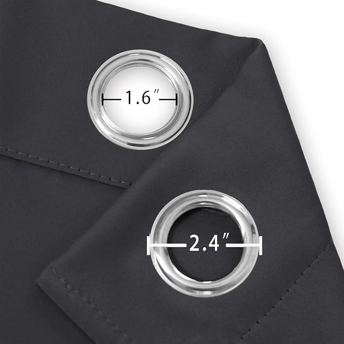 LEMOMO Dark Grey Thermal Blackout Curtains/38 x 84 Inch/Set of 2 Panels Room - Image 5