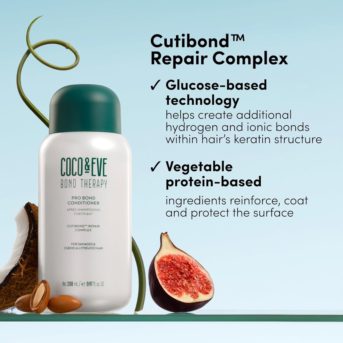 Coco & Eve Bond Therapy Pro Bond Conditioner. Strengthens and Repairs Hair Bonds with Less Breakage. Hydrating, Nourishing Conditioner for Damaged, Chemically Treated Hair. (9.47 fl oz)