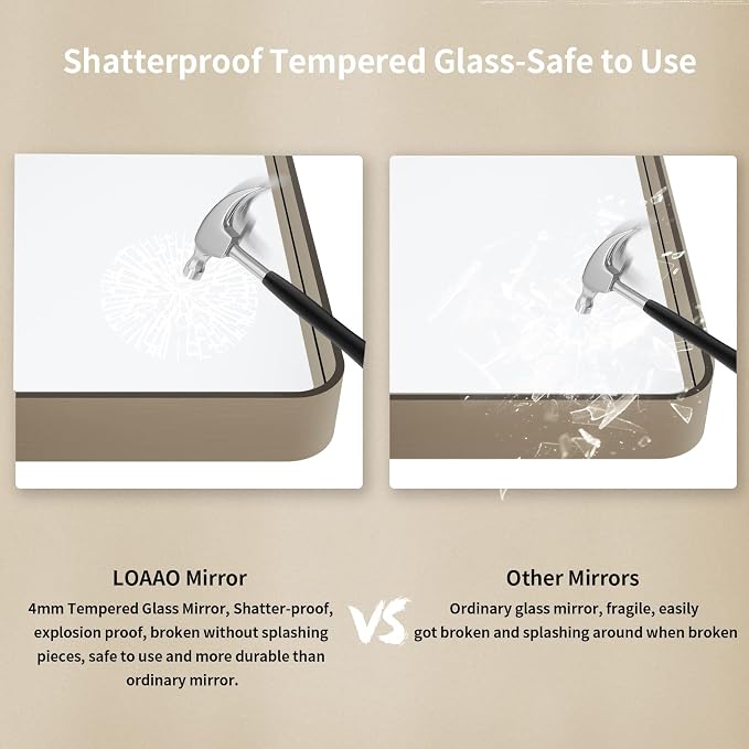 LOAAO 72”X36” Bronze Bathroom Mirrors - Image 7
