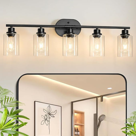 Unicozin 5 Light Bathroom Light Fixtures, 33.5 Inch Vanity Lights by Unicozin