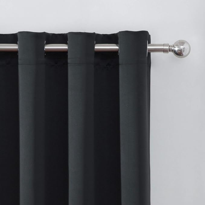 LEMOMO Black Thermal Blackout Curtains/52 x 45 Inch/Set of 2 Panels Room - Image 7