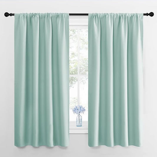 NICETOWN Blackout Curtains for Bedroom, Aqua Blue, 1 Pair, 42 by 45-inch by NICETOWN