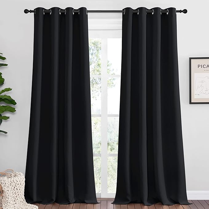 NICETOWN Patio Blackout Curtain Shades, 2 Panels, 55 inches x 110 inches by NICETOWN