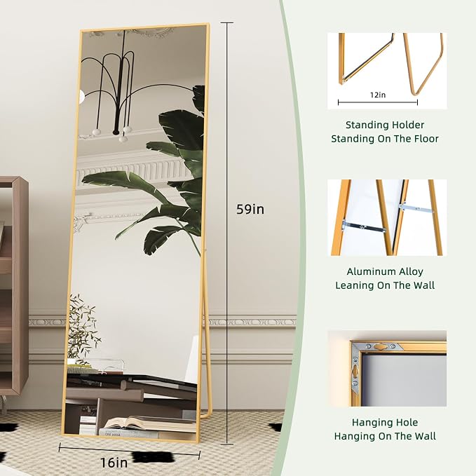 Beauty4U 59" x 16" Tall Full Length Mirror - Image 2