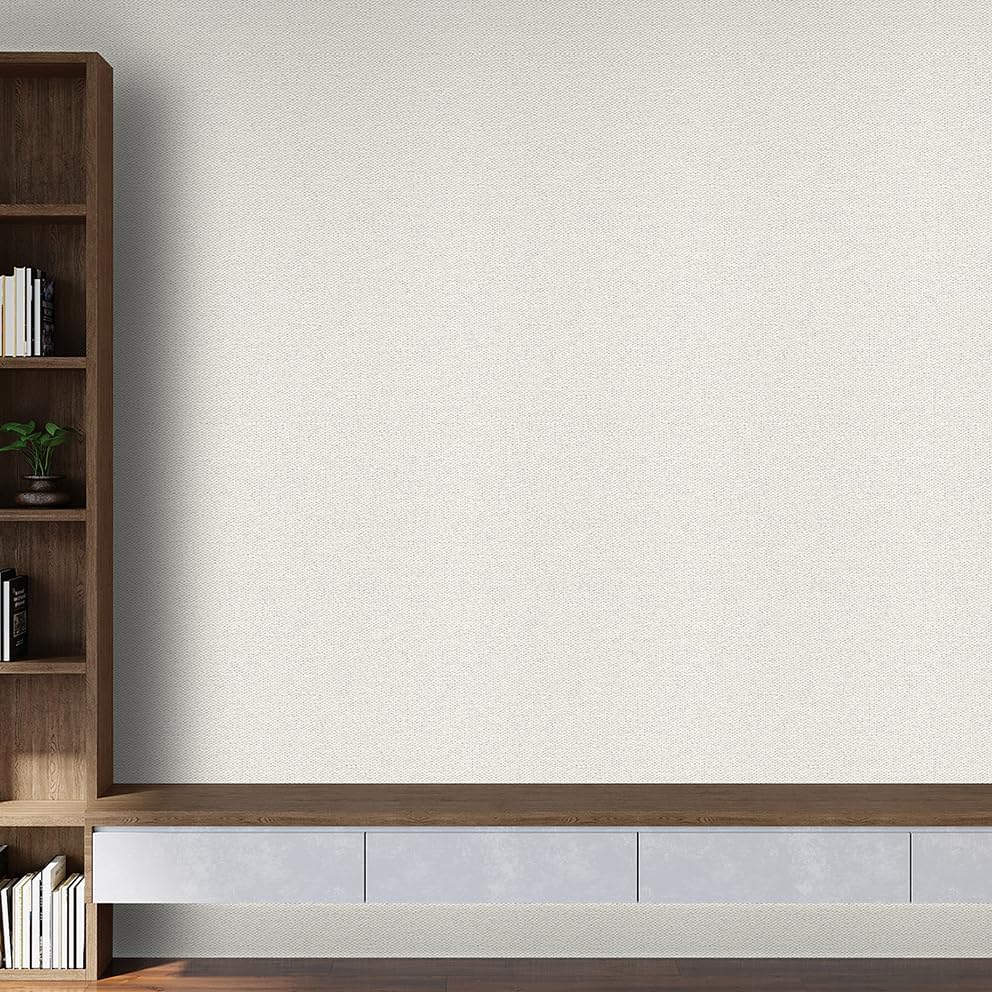 Grasscloth Textured Peel&Stick Wallpaper Slight Velvety Fabric - Image 6