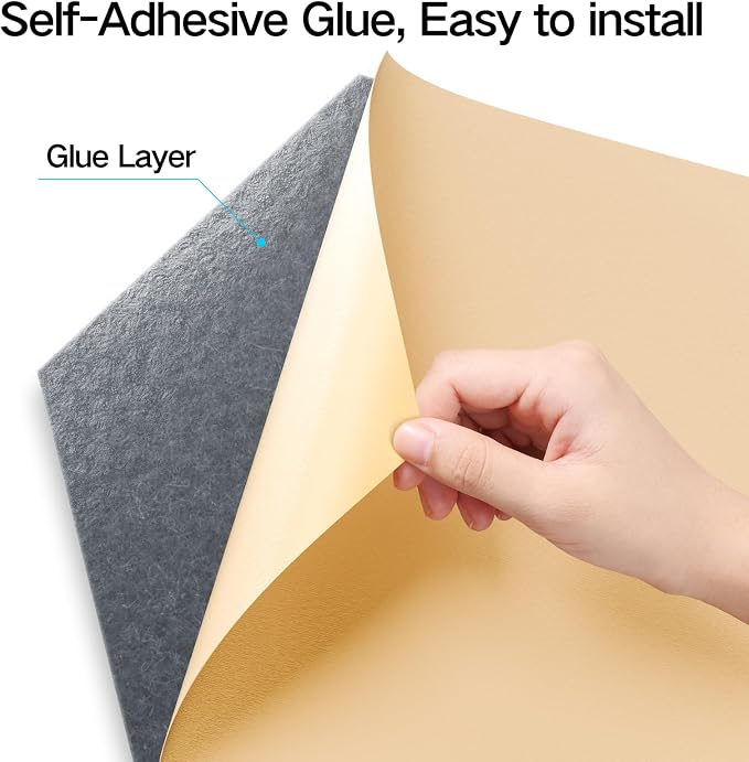 22 Pack Self-Adhesive Acoustic Panels 12" X 10" X 0.4" - Image 2