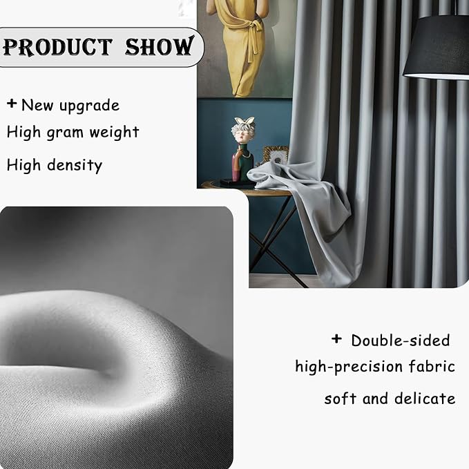 Room Divider Curtains for Ceiling Track Rod, 4.3 ft Wide x 9 ft Tall, 1 Panel - Image 5