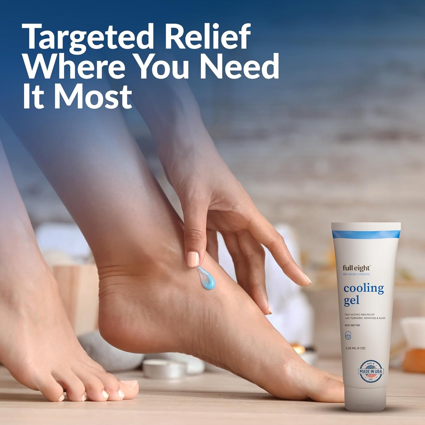 Cooling Gel - Fast-Acting Pain Relief Rub, Fast Absorbing Pain Gel, Safe for Kids & Pregnancy, Natural Topical Ache Relief Blend - Turmeric, Menthol, Aloe - Soothing Comfort, USA Made 4 oz