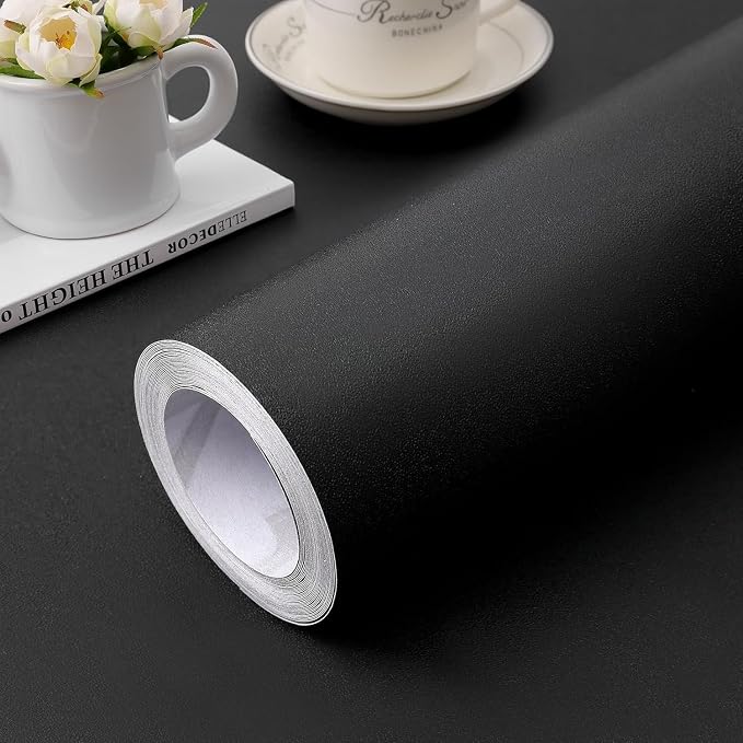 practicalWs 15.7" x 236.2" Black Wallpaper Self Adhesive and Removable Peel and by practicalWs
