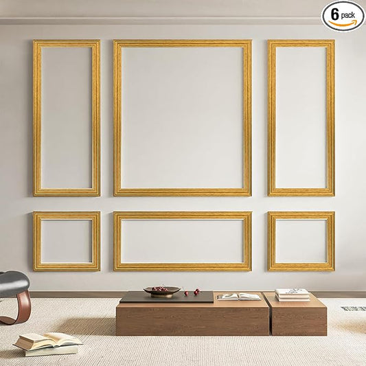 Art3d Pre-Cut Wall Molding Set of 6 pcs, Ready-to-Assemble Wainscoting Panels by Art3d
