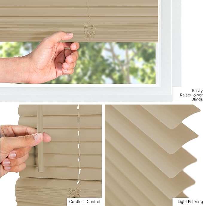 CHICOLOGY Mini Blinds for Indoor Windows – 42"W x 48"H, Cappuccino Horizontal - Image 6