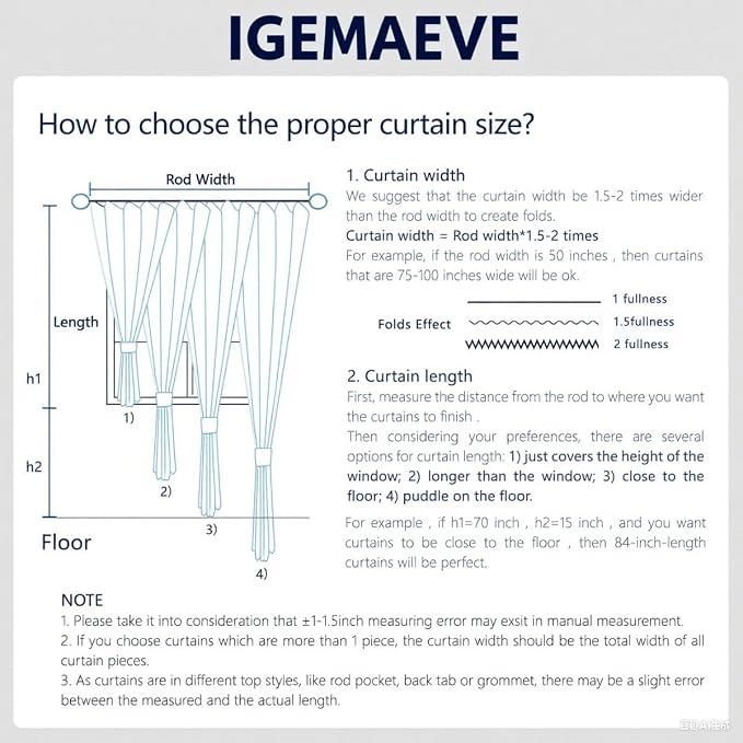 IGEMAEVE Blackout Curtains Customsize - Image 8
