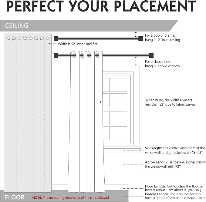 FMFUNCTEX 100% Light Grey Blackout Curtains - Image 9