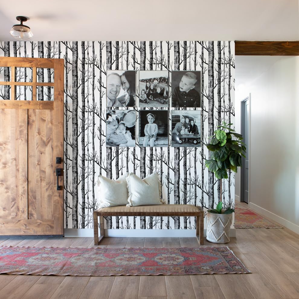 17.7" X 197" Birch Tree Wallpaper Peel and Stick Wallpaper - Image 5