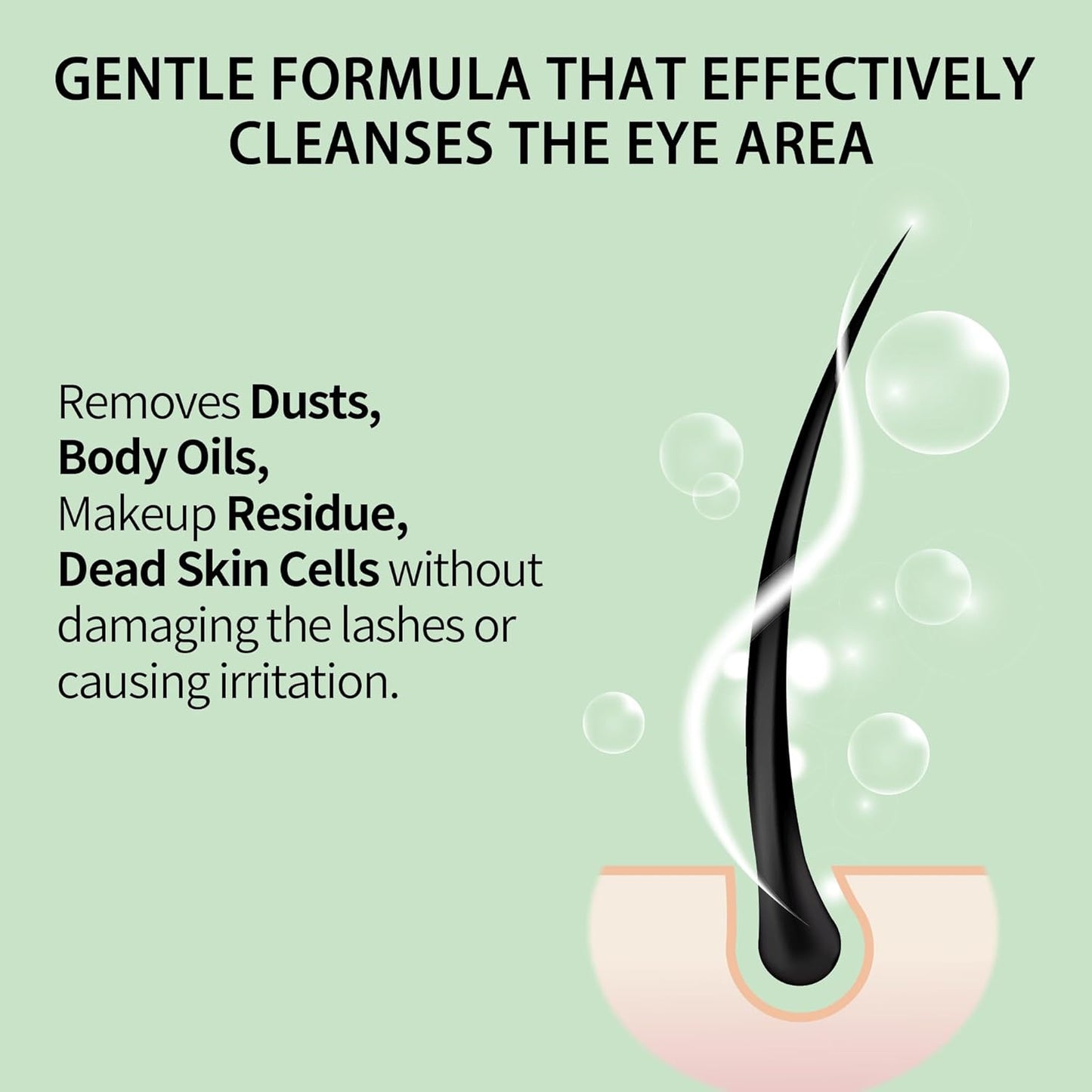 Lash Shampoo, Eyelash Cleanser for Extensions, 33.6 Fl Oz, Safe Makeup Remover, Non-irritating or Burning Formula, Eyelid Foaming Cleanser for Professional Salon and Home Use