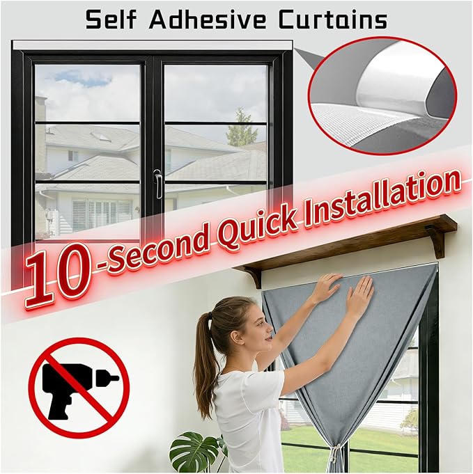 Adhesive 100% Blackout Curtain - Image 3