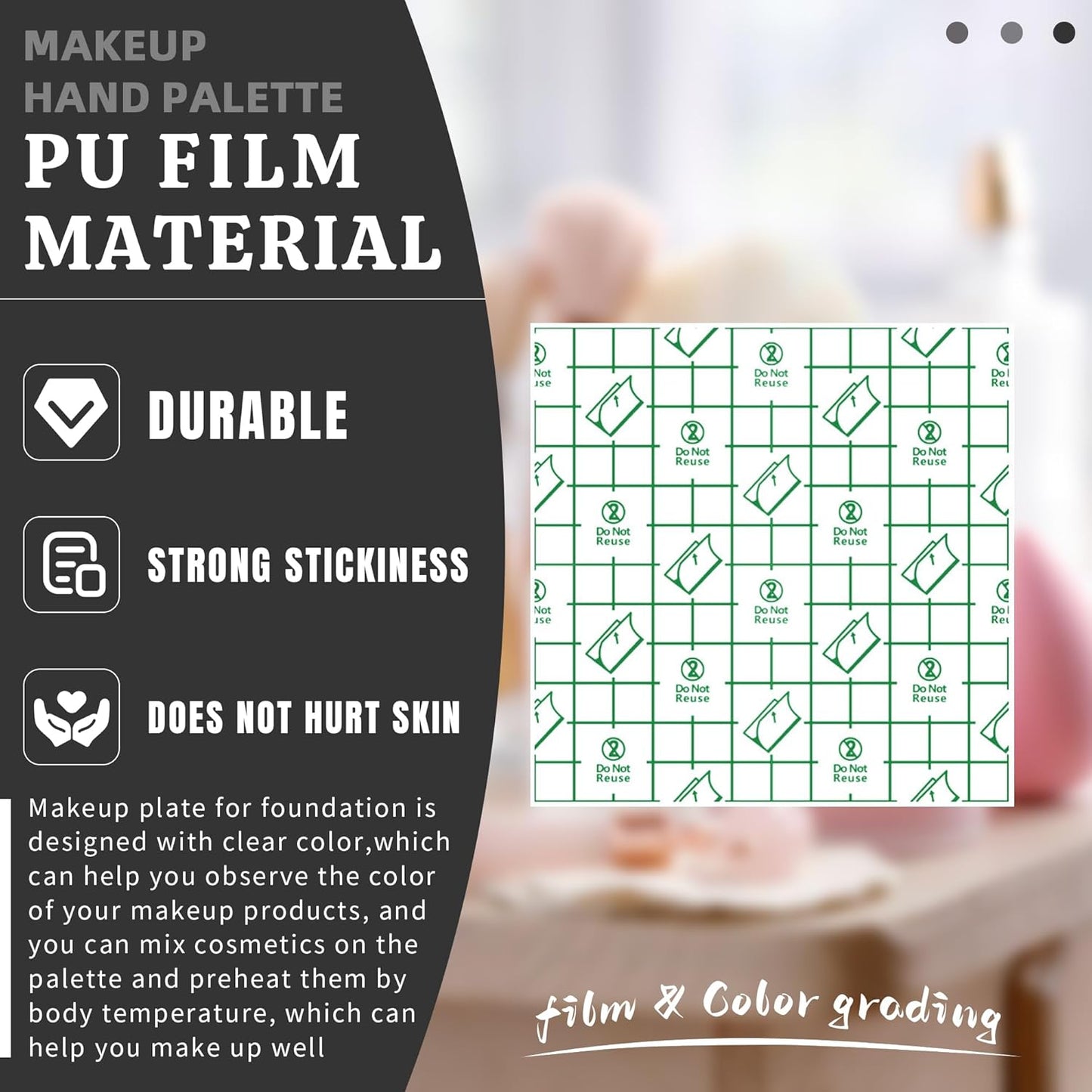 500 Pieces Makeup Hand Palette,Disposable Adhesive Makeup Mixing Tray,Waterproof Makeup Tape,For Mix Foundation And Keep Hands Clean When Applying Makeup