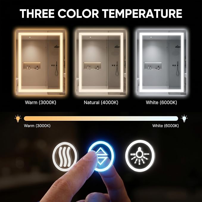 Antok 30"x 40" LED Bathroom Mirror - Image 5