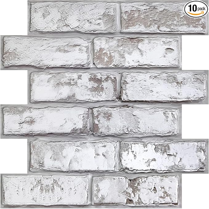 COMSTICKC 3D Faux Brick Wall Panel Peel and Stick, Not Real Brick, Small Size by COMSTICKCDECOR