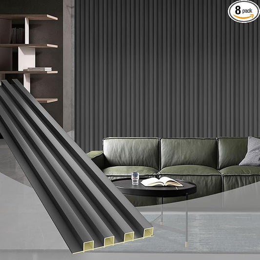 OUZUGIE WPC Acoustic Slat Wall Paneling, Living Room, TV Background, Study Room by OUZUGIE