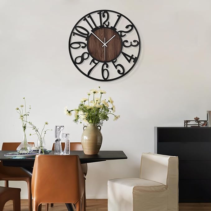 LEIKE Extra Large Wall Clocks, Silent Little Ticking, Battery Operated Vintage - Image 7