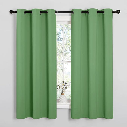 NICETOWN Froest Green Blackout Curtains 45 inches Length by NICETOWN