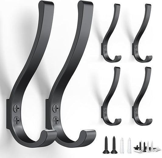 BREYDROK 6-Pack Heavy Duty Coat Hooks by BREYDROK