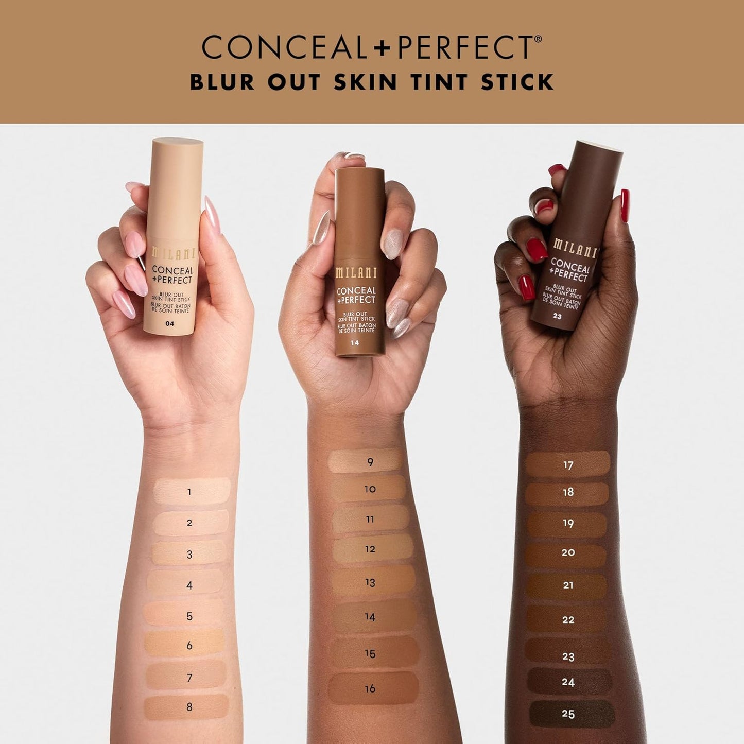 Milani Conceal + Perfect - Skin Tint Stick, Blur Out Tinted Moisturizer Makeup, Shade 012