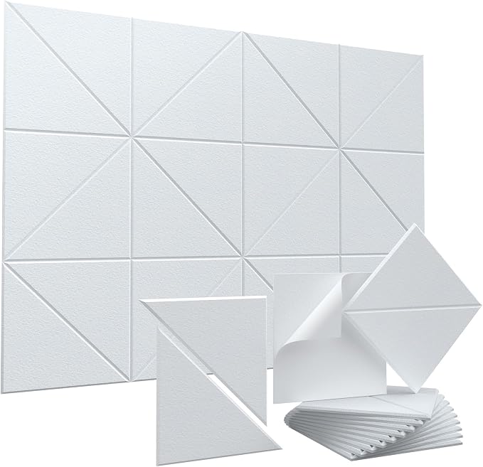 Vieshful Acoustic Panels, Peel & Stick Sound Absorbing Wall Panels, 10 Pack 12" by Vieshful