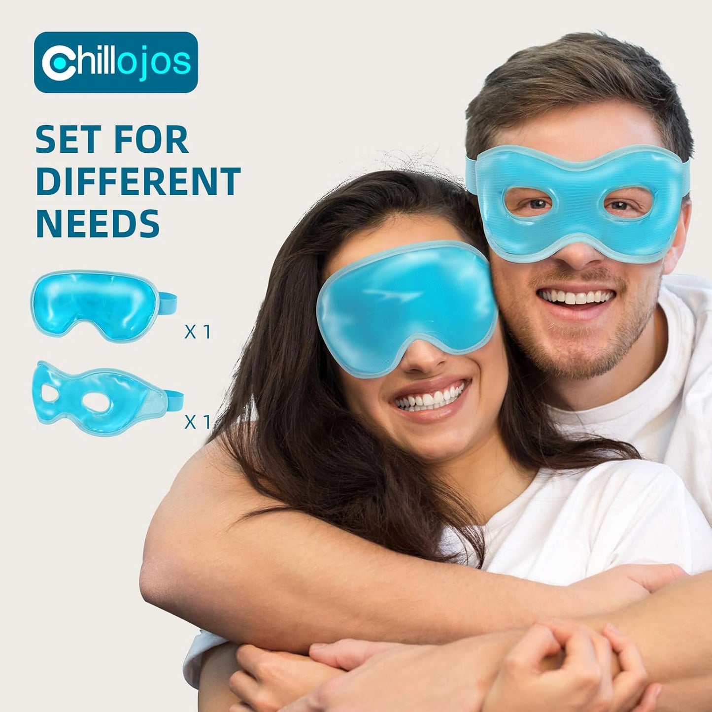 2 Pack Cooling Eye Mask for Puffy Eyes,Reusable Gel Cold Compress Pack for Puffy Eyes & Dark Circles, After Eyes Surgery, Migraine Relief, Headaches